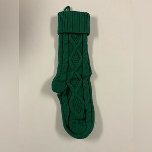 Green Cable Knit Christmas Stocking